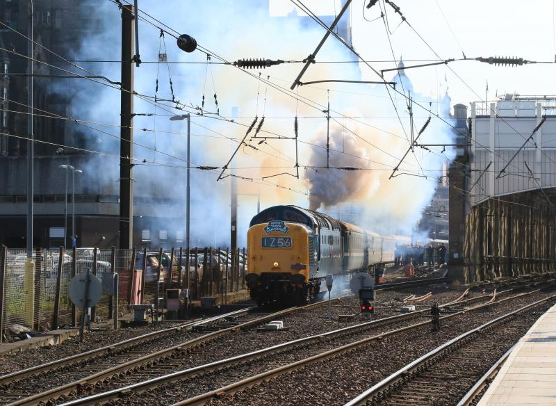 Photo of 55009 departs Waverley in a Cloud of Blue Exhaust